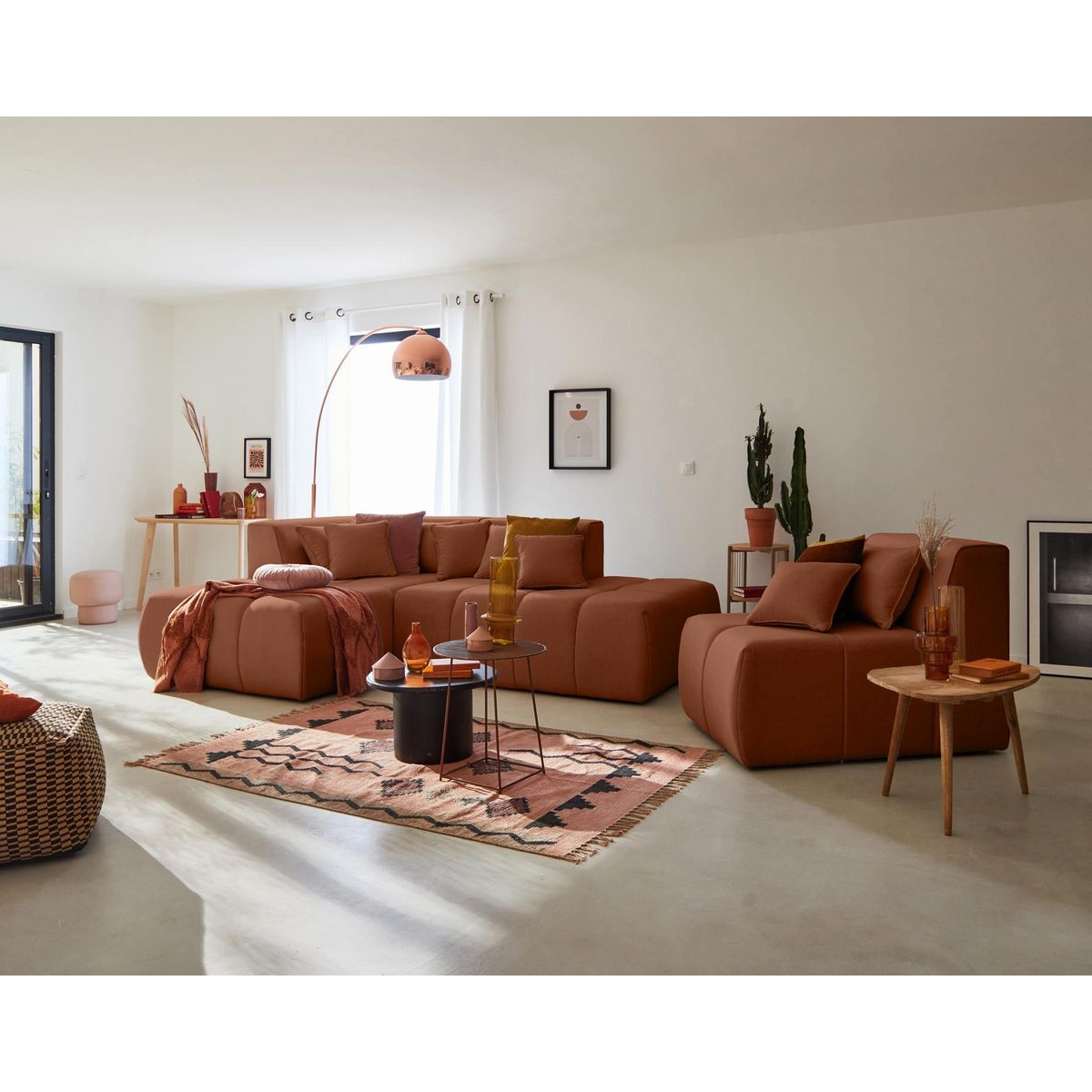 LISA DESIGN Caracas - canapé modulable d'angle gauche - 4 places - en tissu