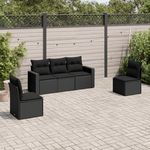 VIDAXL Salon de jardin 5 pcs avec coussins noir resine tressee