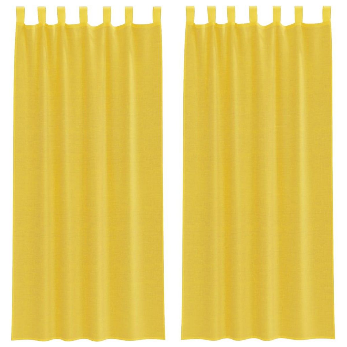 VIDAXL Rideaux en voile avec passe-tringles 2 pcs jaune