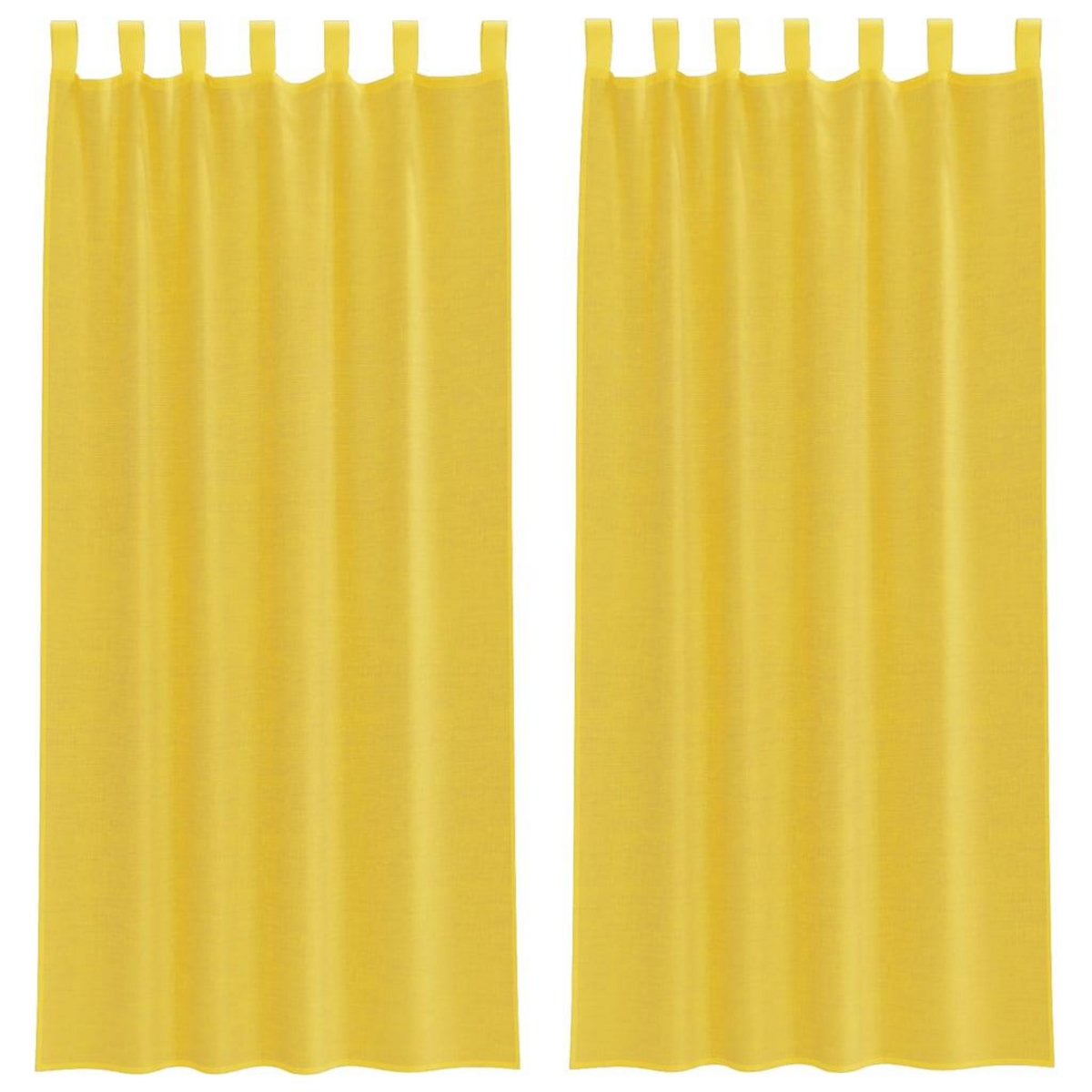 VIDAXL Rideaux en voile avec passe-tringles 2 pcs jaune