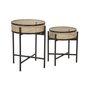 Voir la diapositive 2 : Paris Prix Lot de 2 Tables d'Appoint  Fuji  50cm Noir & Naturel