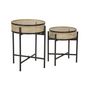 Voir la diapositive 2 : Paris Prix Lot de 2 Tables d'Appoint  Fuji  50cm Noir & Naturel