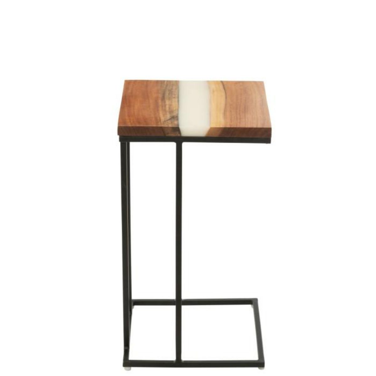 Paris Prix Table d'Appoint Carrée en Bois  Douglas  55cm Naturel & Blanc