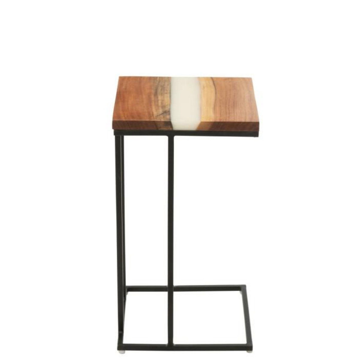 Paris Prix Table d'Appoint Carrée en Bois  Douglas  55cm Naturel & Blanc