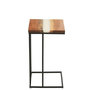 Voir la diapositive 4 : Paris Prix Table d'Appoint Carrée en Bois  Douglas  55cm Naturel & Blanc