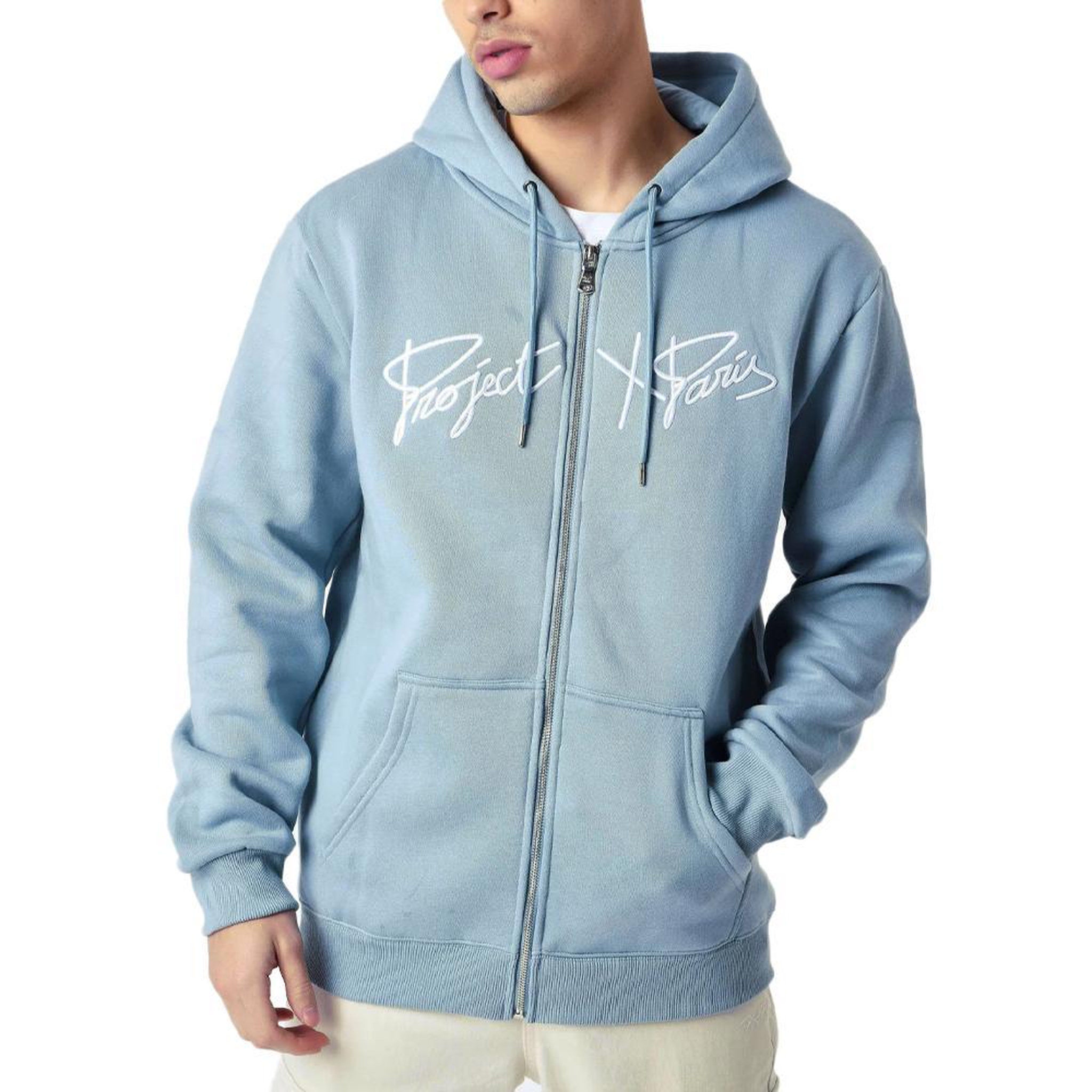 Project X Sweat zippé bleu homme project x paris broderie origin. Coloris disponibles : Bleu