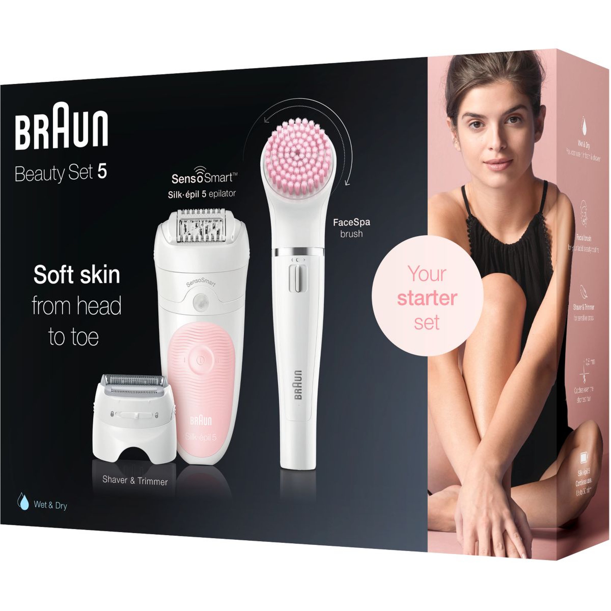 Voir la diapositive 6 : BRAUN Epilateur électrique Silk epil 5-885 Beauty set