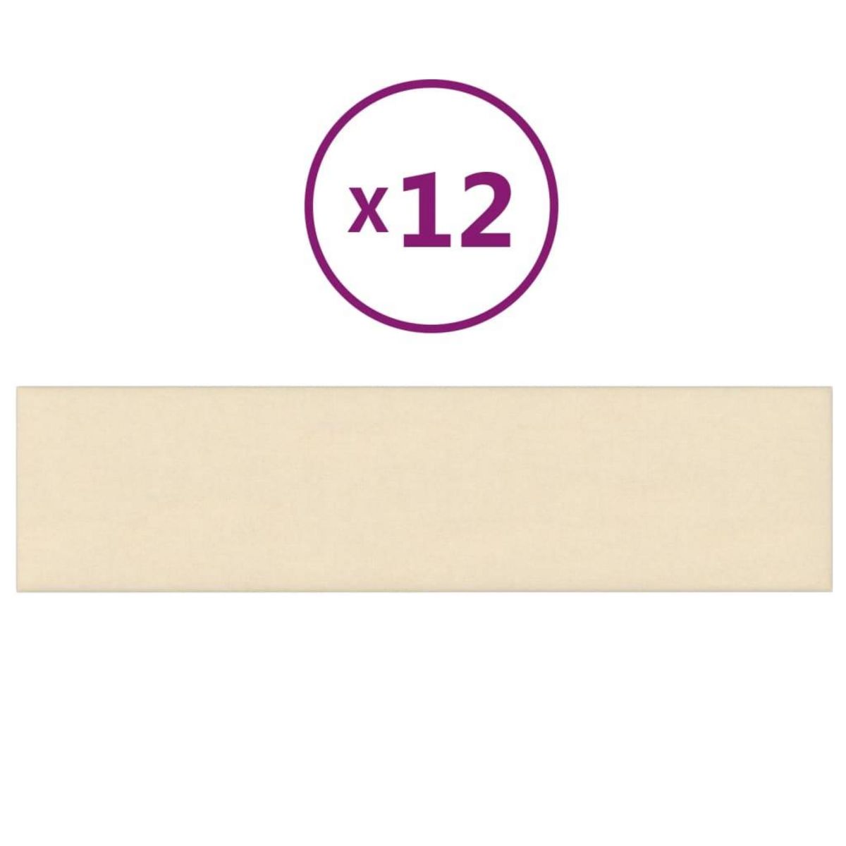 VIDAXL Panneaux muraux 12 pcs Creme 60x15 cm Tissu 1,08 m²