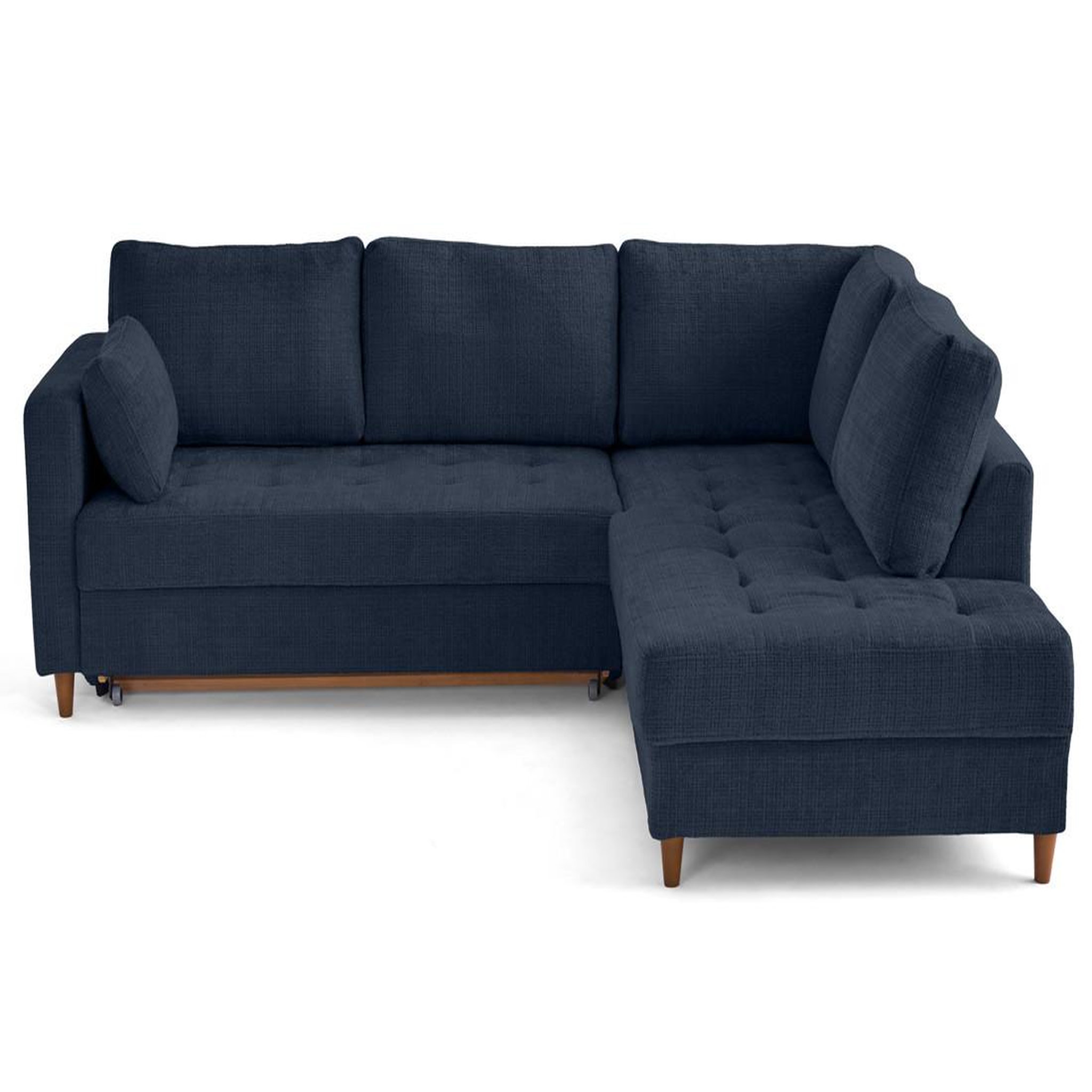 Voir la diapositive 1 : LISA DESIGN Anna - canapé d'angle droit 5 places convertible en velours texturé