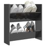 Voir la diapositive 3 : VIDAXL Armoire a chaussures murale gris brillant bois d'ingenierie