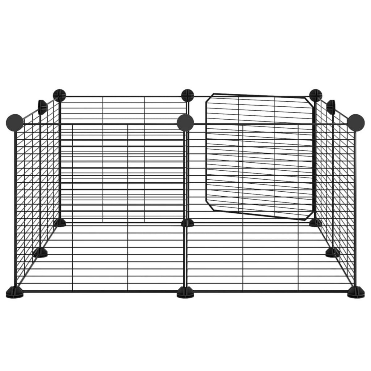 VIDAXL Cage animaux de compagnie a 8 panneaux et porte Noir 35x35 cm