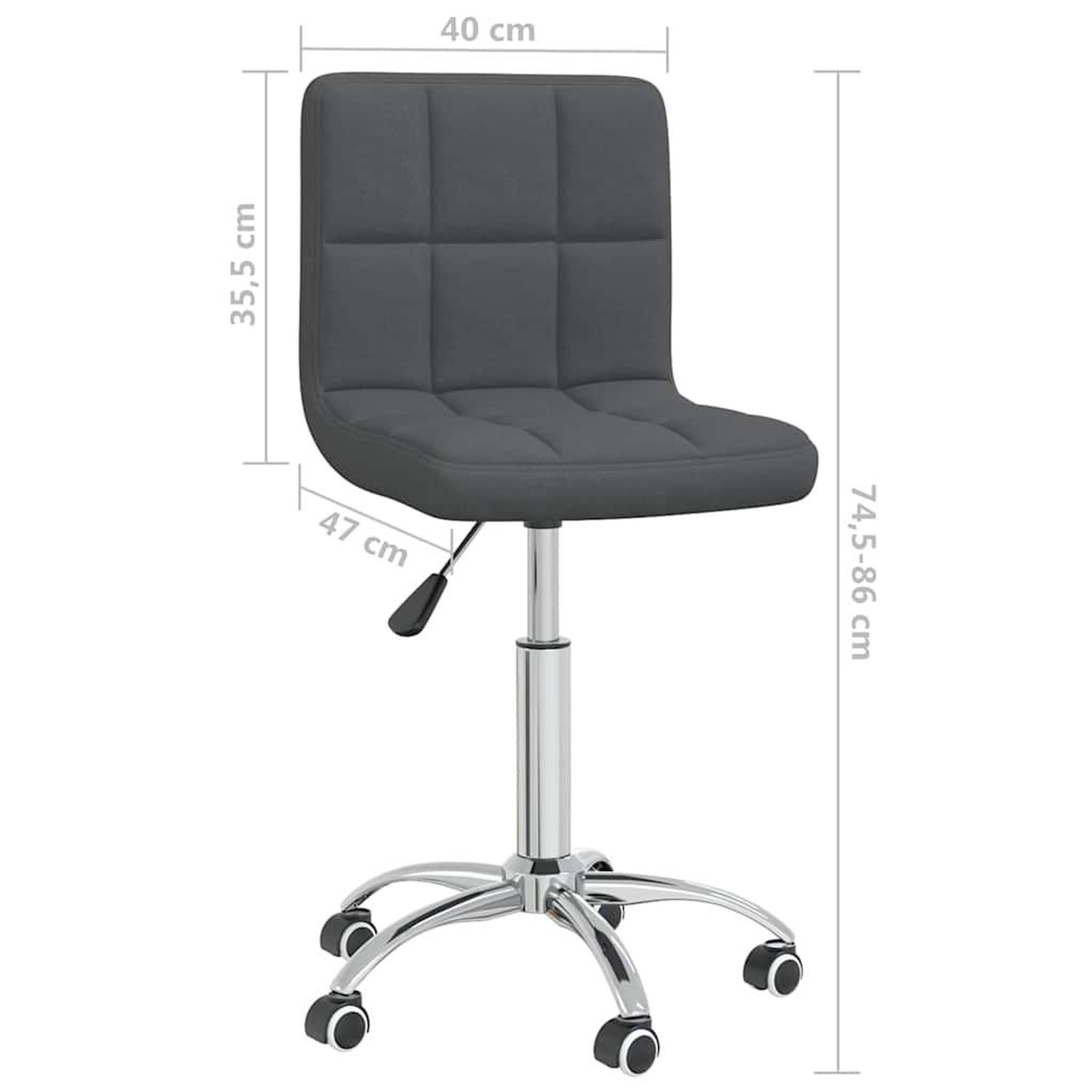 Voir la diapositive 3 : VIDAXL Chaise pivotante de bureau Gris fonce Tissu