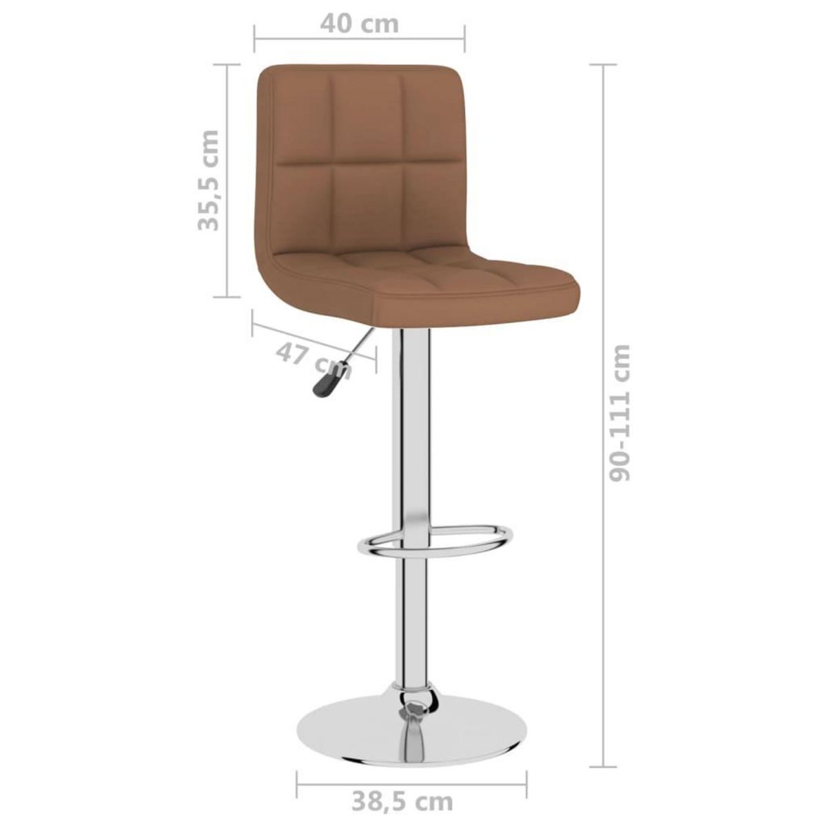 VIDAXL Tabouret de bar Marron Tissu
