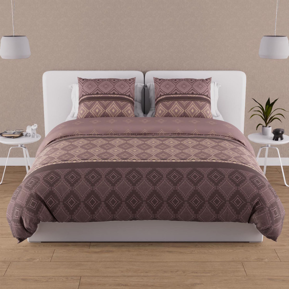 SOLEIL D'OCRE Parure housse de couette en coton 57 fils ETHNO, par Soleil d'ocre