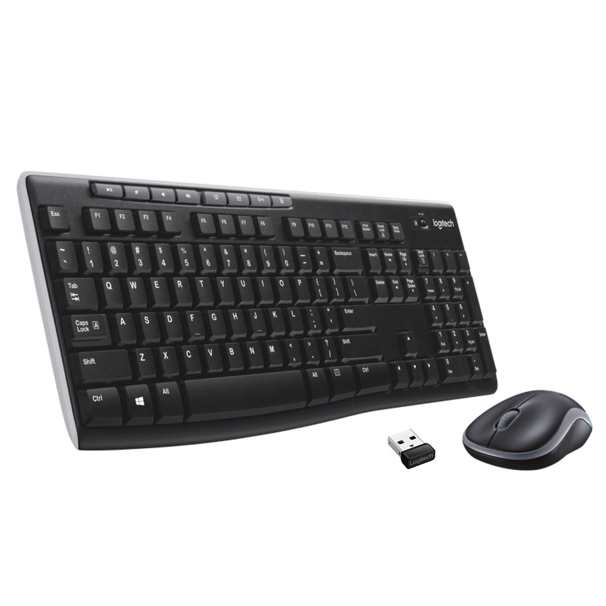 Voir la diapositive 3 : Logitech Logitech wireless combo mk270 clavier souris incluse usb qwerty italien noir