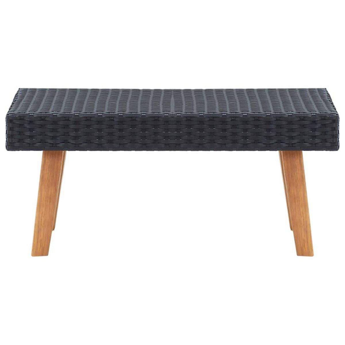 VIDAXL Salon de jardin 2 pcs avec coussins Resine tressee Noir