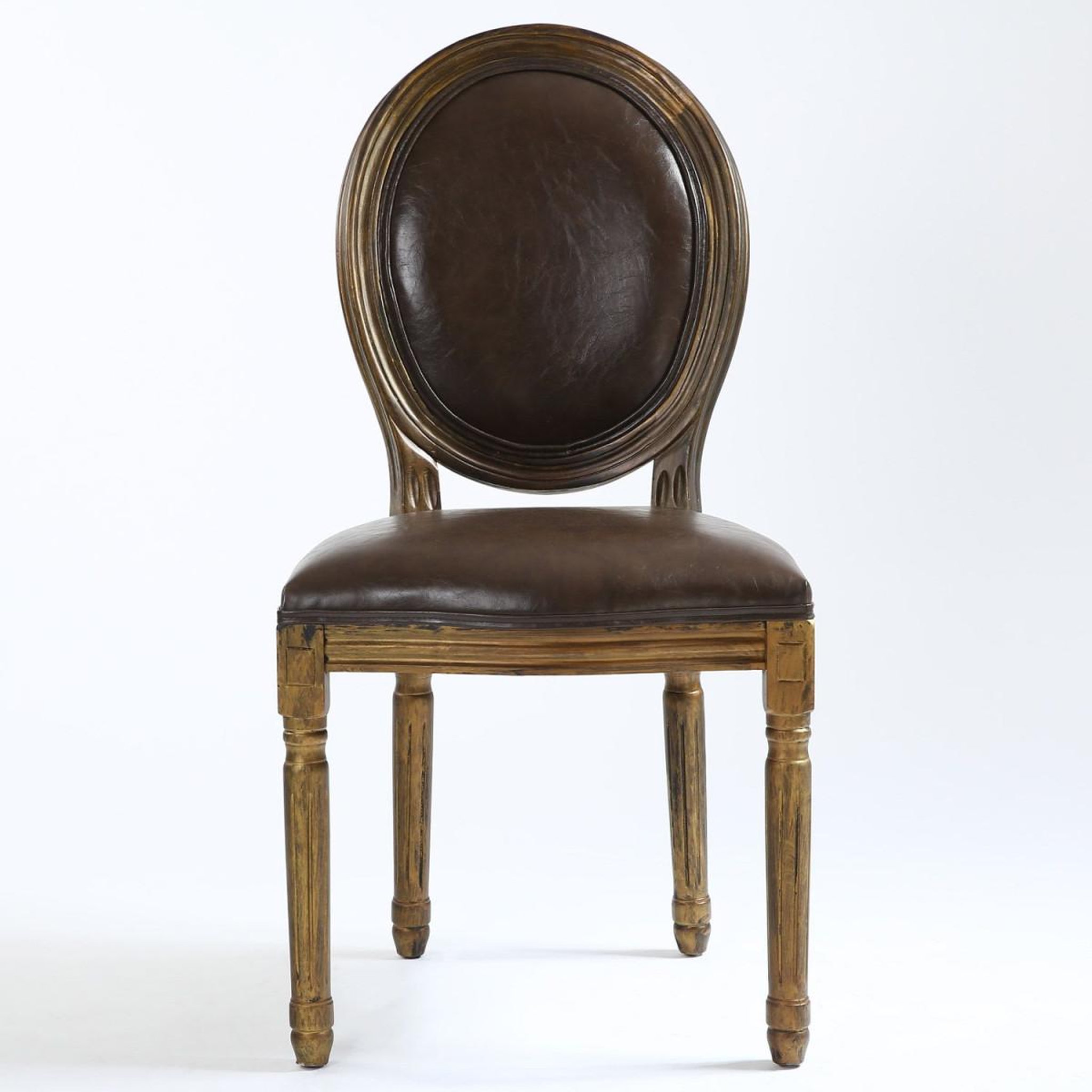 Voir la diapositive 4 : Paris Prix Lot de 20 chaises médaillon  versailles  96cm marron & or