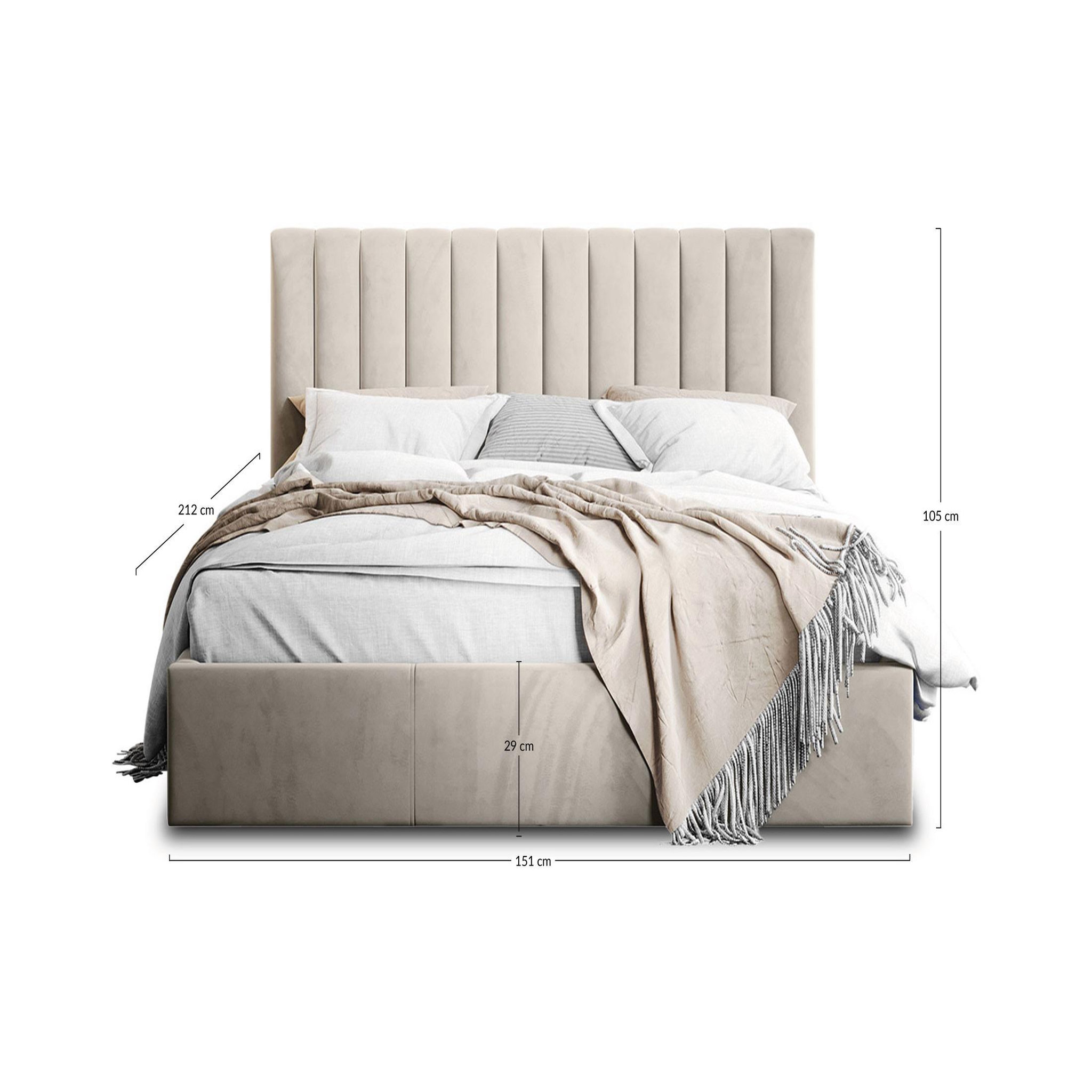 Voir la diapositive 6 : BEST MOBILIER Rosario - lit coffre - 140x200 - sommier inclus - en velours
