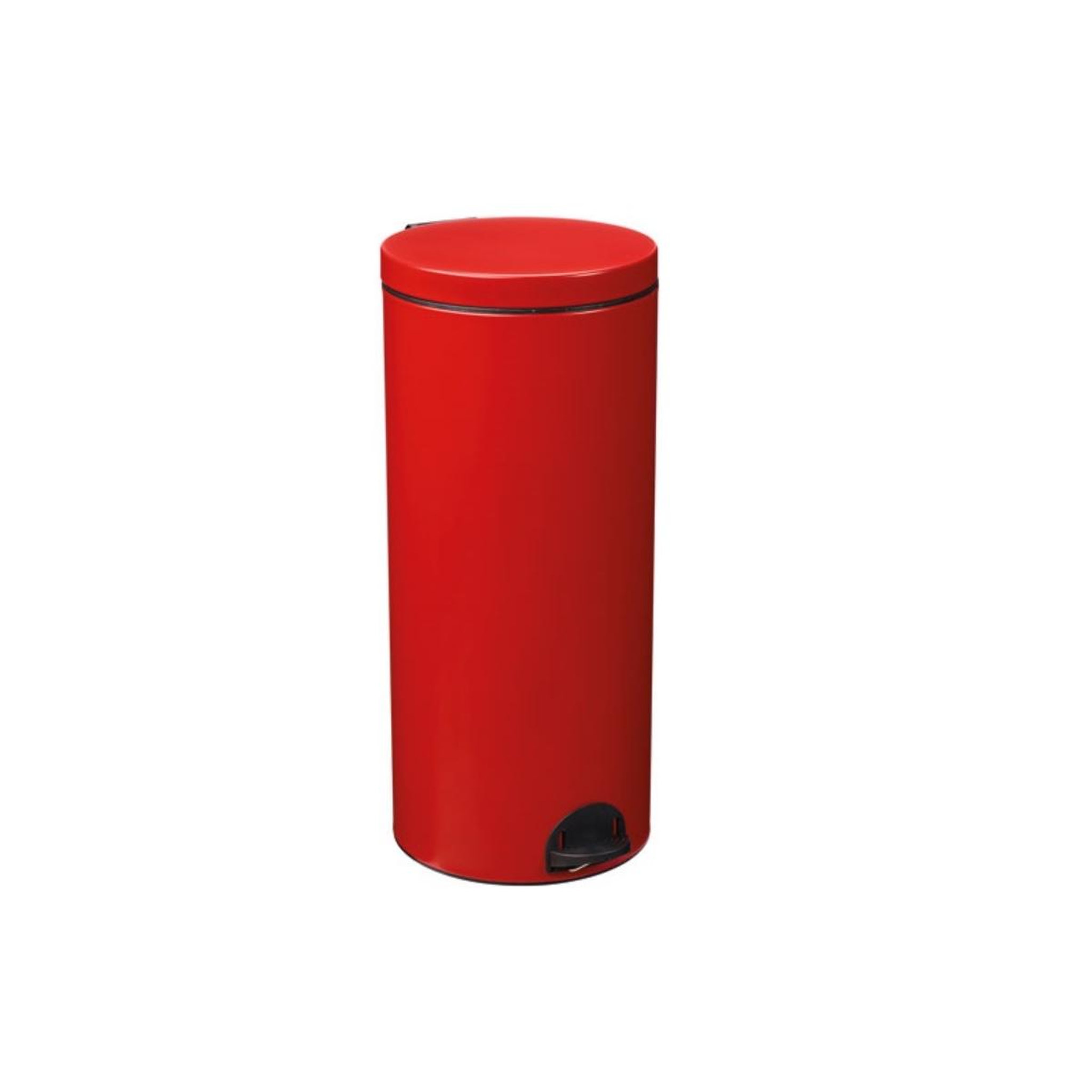 Voir la diapositive 2 : Rossignol Poubelle à pédale 30l rouge mat lisse - 90327