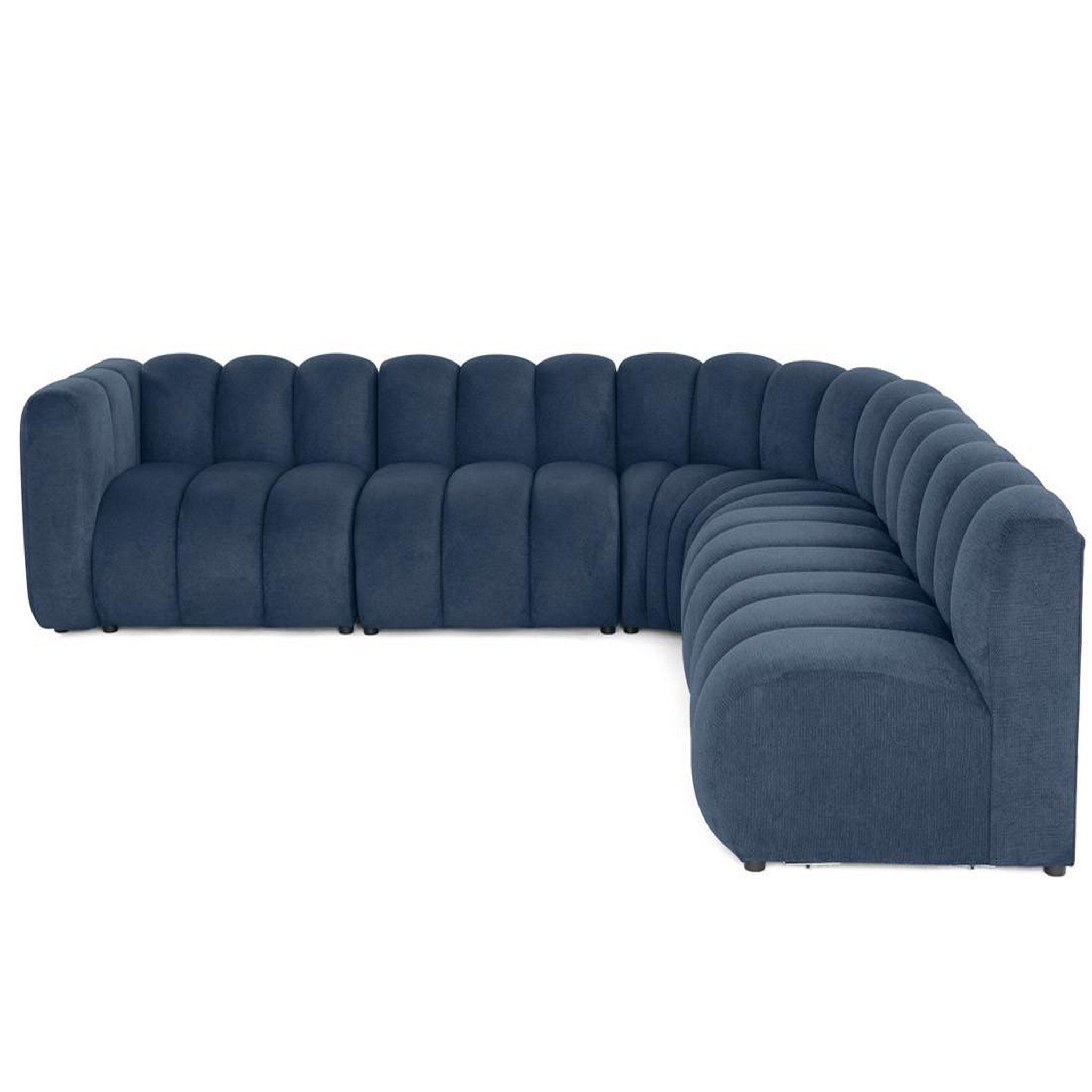Voir la diapositive 1 : LISA DESIGN Debbie - canapé modulable d'angle droit 5 places en tissu texturé