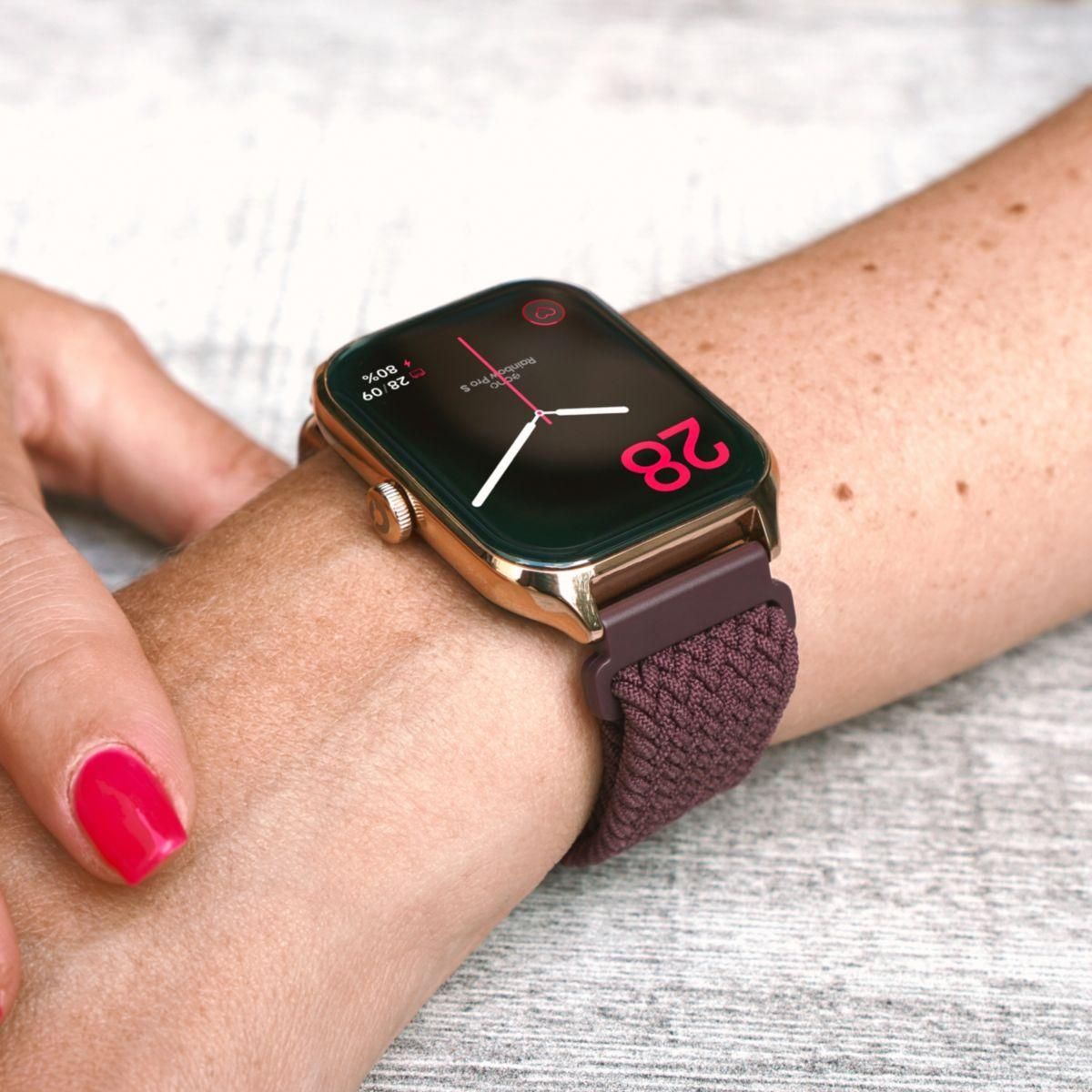 Echo Montre connectée Rainbow ProS OrRose Silicone+BordeauNylo