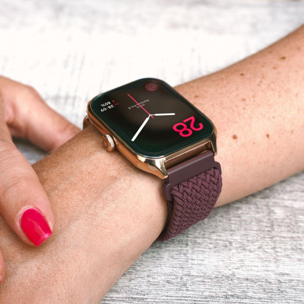 Echo Montre connectée Rainbow ProS OrRose Silicone+BordeauNylo