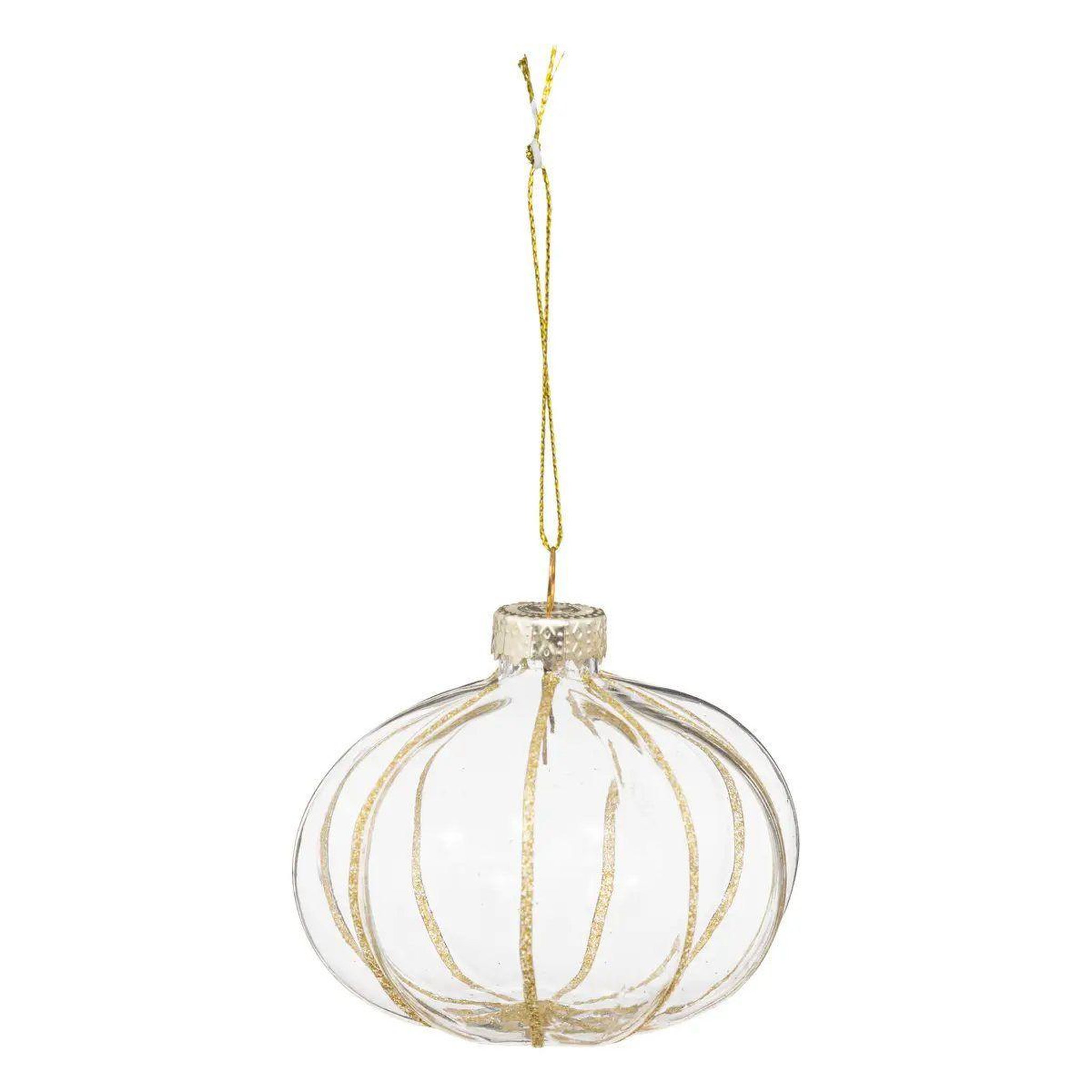 ATMOSPHERA Boule de noël en verre  citrouille  8cm transparent