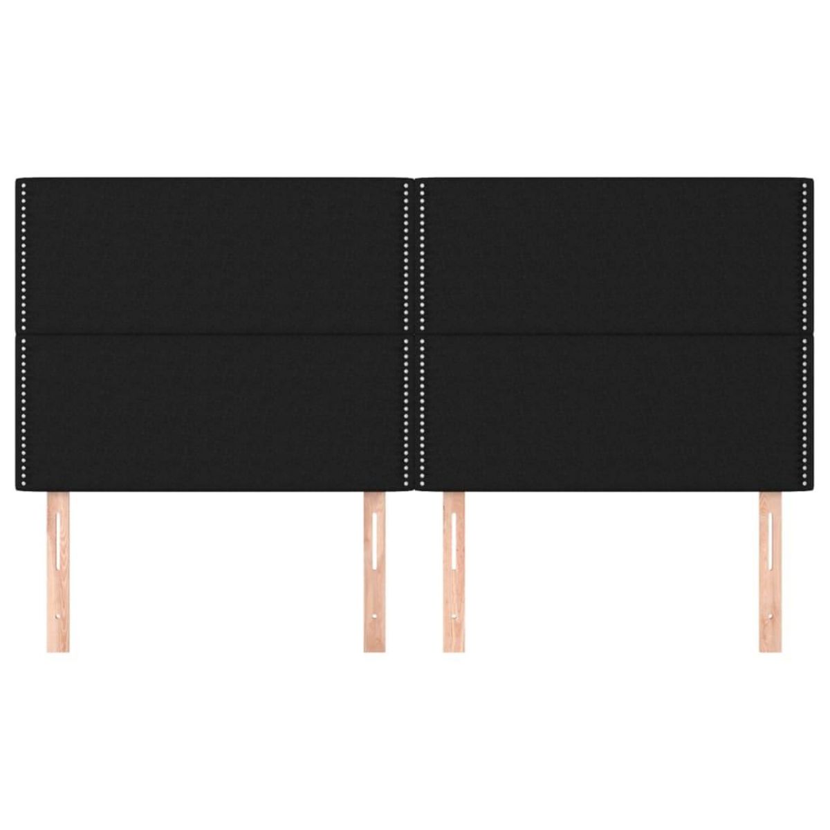 VIDAXL Tetes de lit 4 pcs Noir 90x5x78/88 cm Tissu