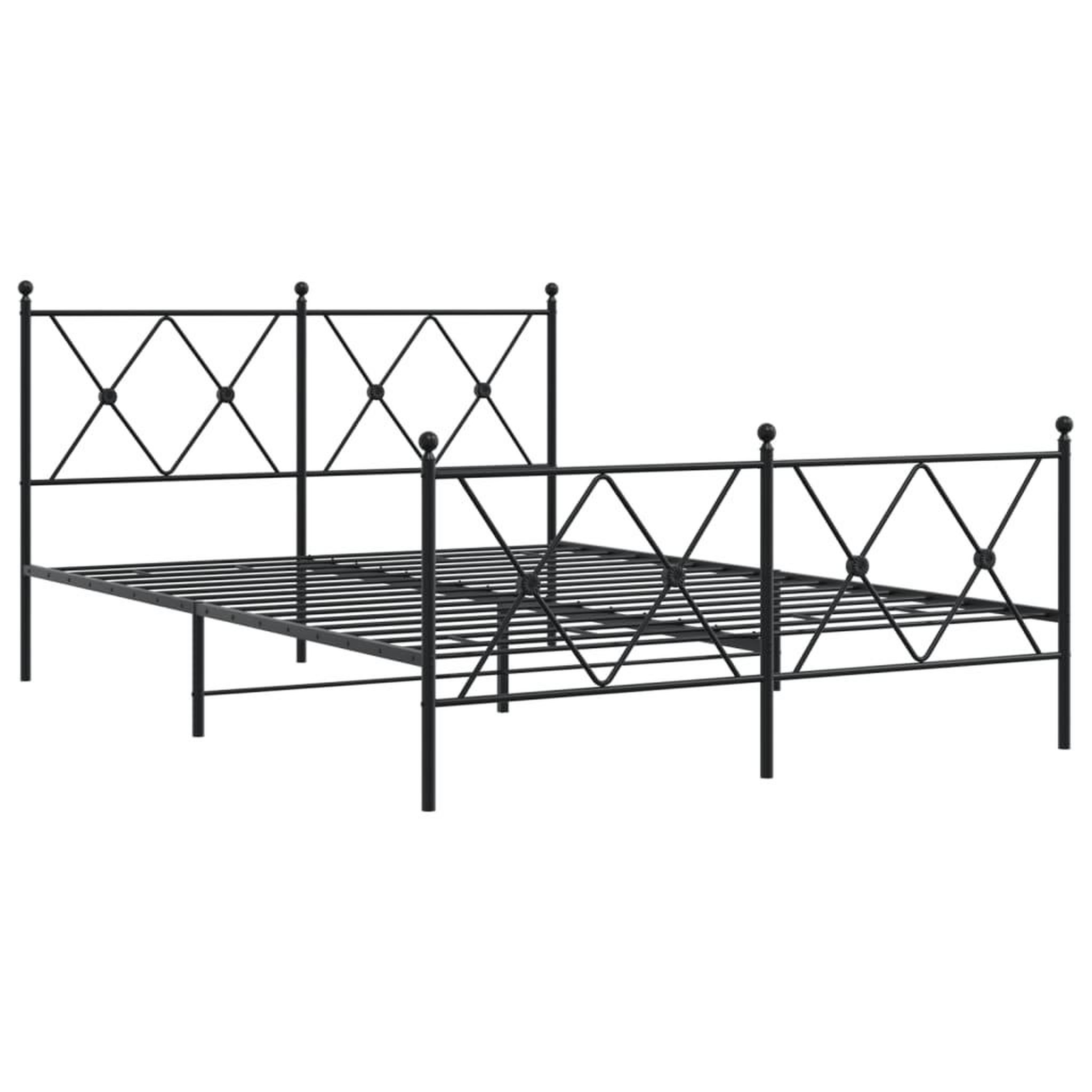 Voir la diapositive 3 : VIDAXL Cadre de lit metal sans matelas avec pied de lit noir 140x200cm