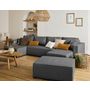 Voir la diapositive 2 : BEST MOBILIER Topaze - canapé panoramique - 7 places - convertible avec coffre - en tissu