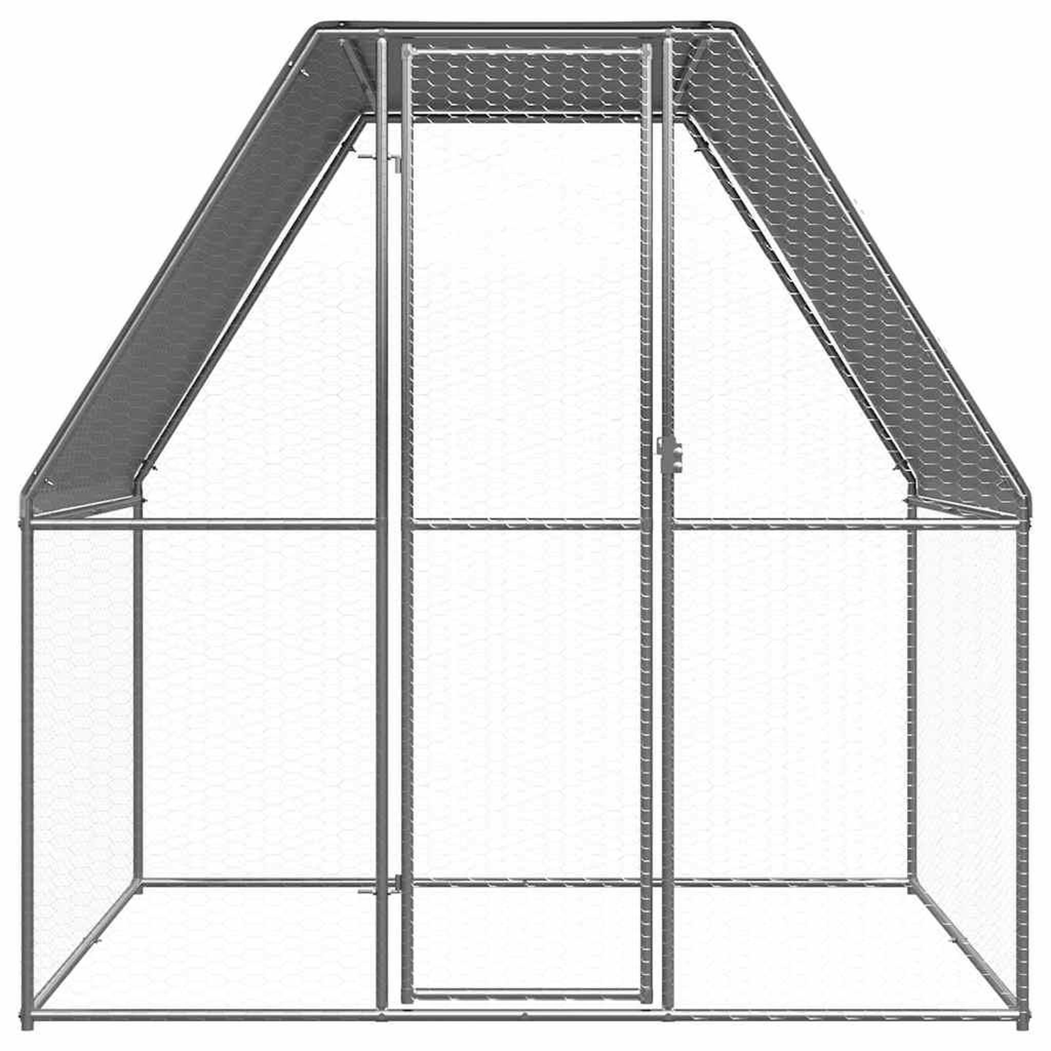 Voir la diapositive 3 : VIDAXL Poulailler argente et gris 2x2x2 m acier galvanise