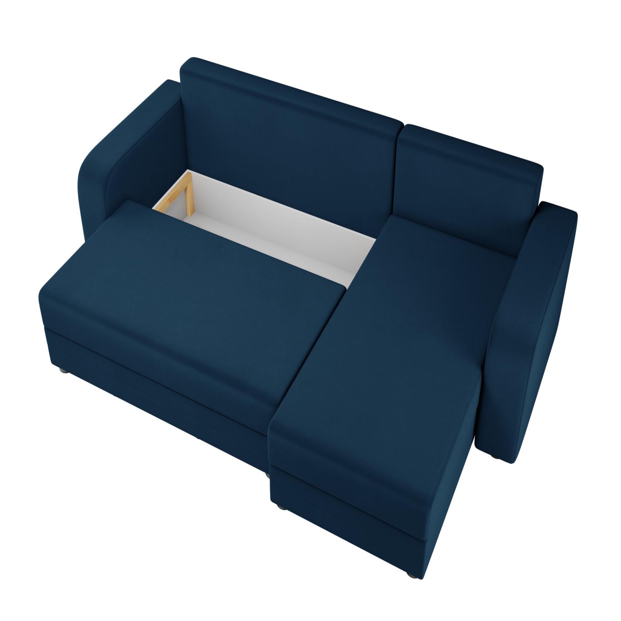 Voir la diapositive 4 : BEST MOBILIER Harvey - canapé d'angle réversible 4 places convertible avec coffre en velours