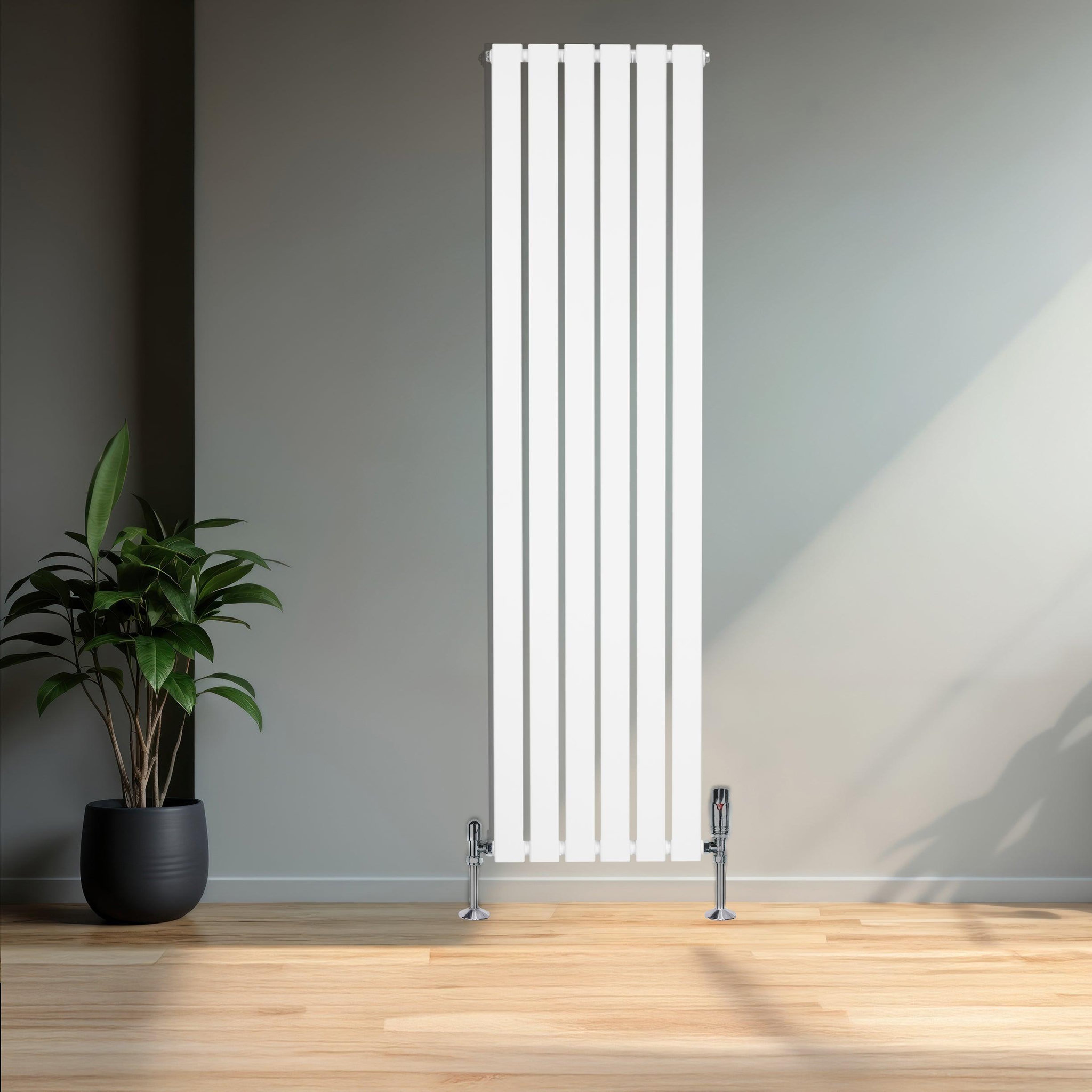 Voir la diapositive 4 : MONSTERSHOP Radiateur plat à 1 panneau & vannes - 1600 x 420 mm