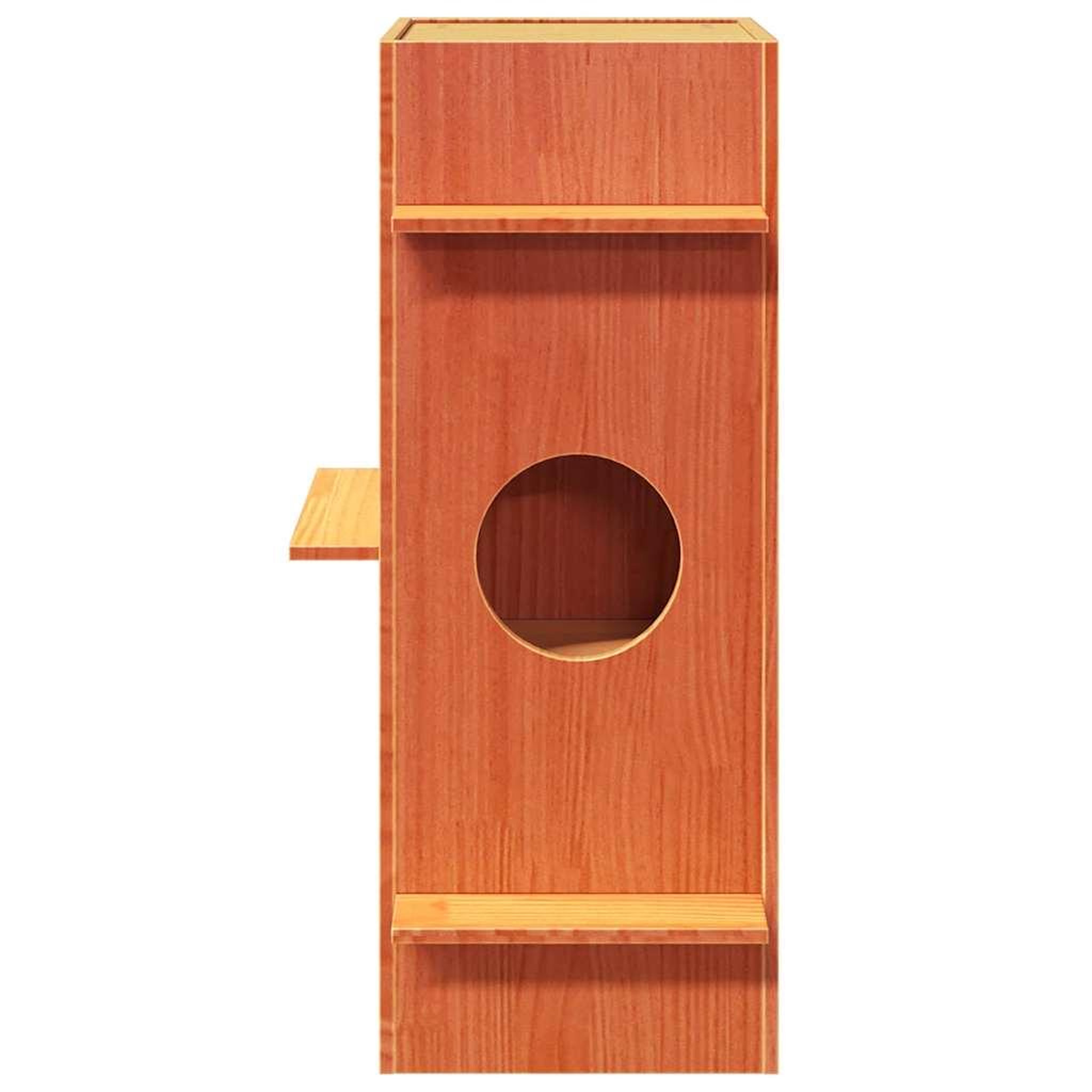 Voir la diapositive 3 : VIDAXL Maison pour chat cire marron 43x43x90 cm bois de pin massif
