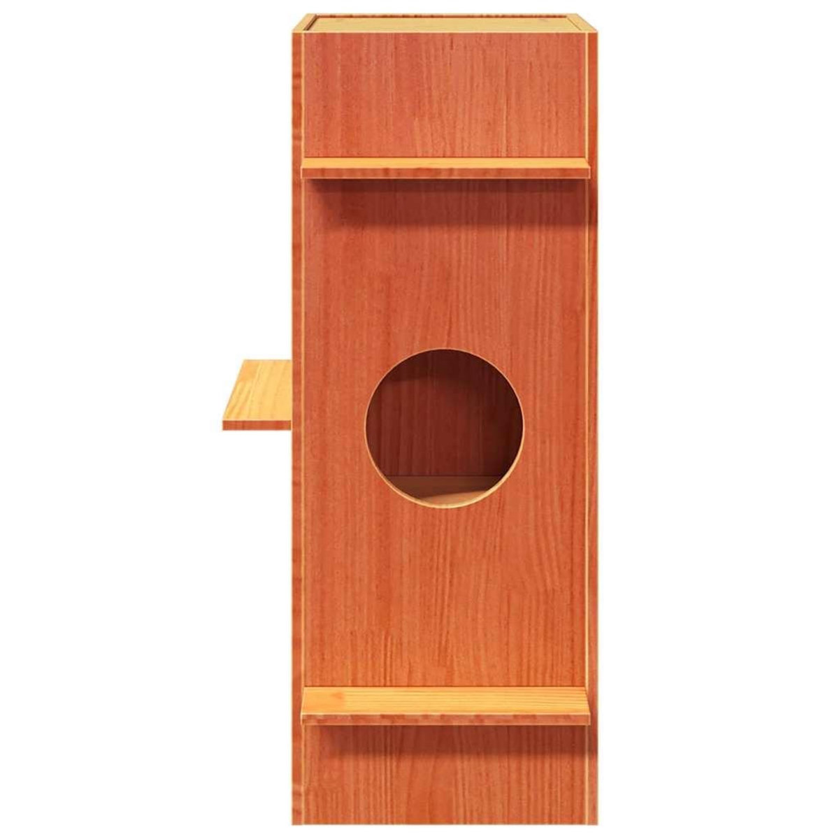 VIDAXL Maison pour chat cire marron 43x43x90 cm bois de pin massif