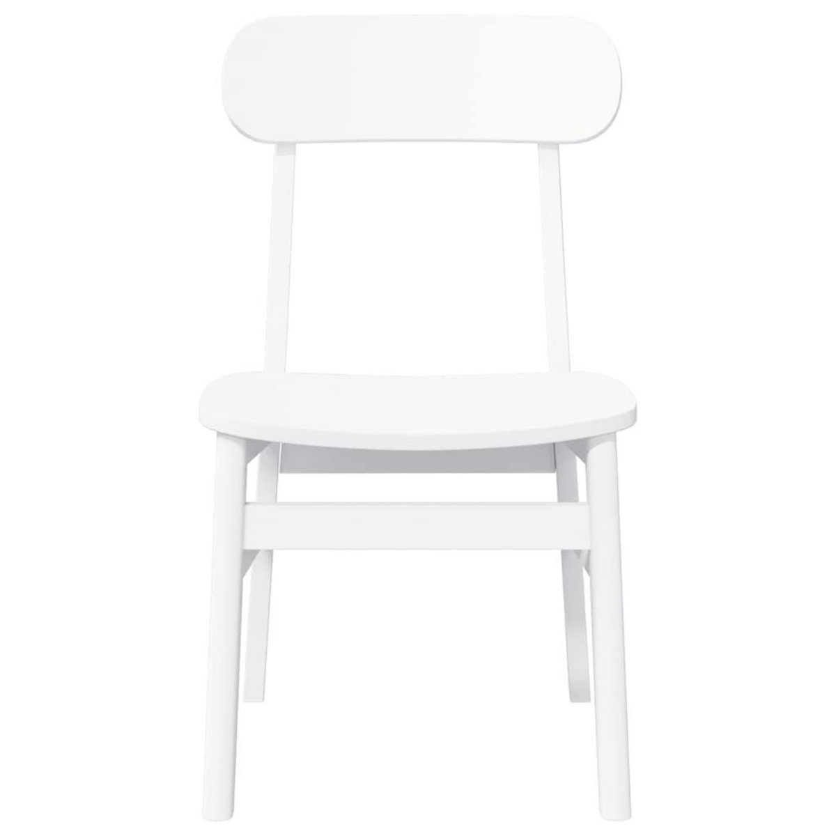 VIDAXL Chaises a manger 2 pcs blanc bois massif caoutchouc