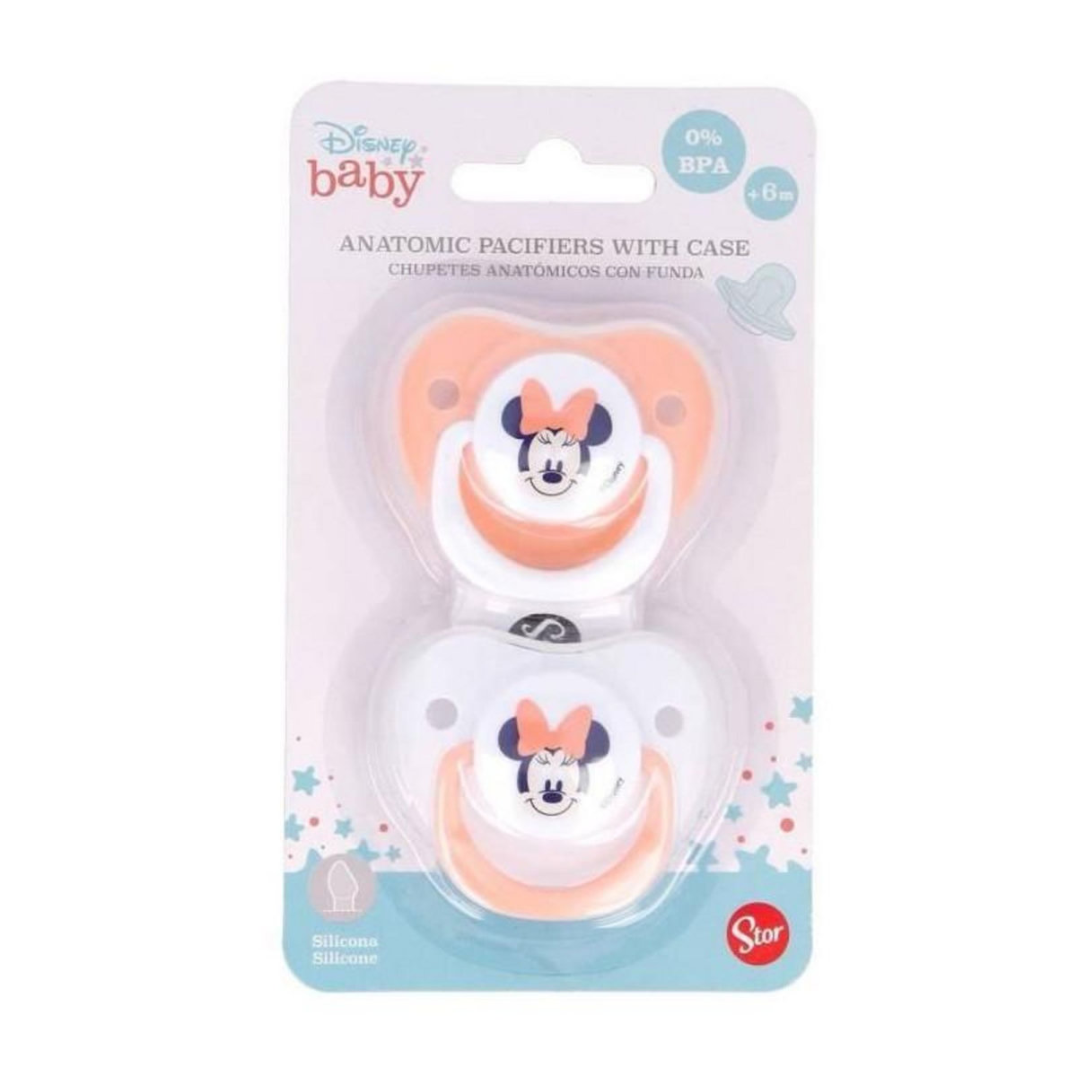 STOR Lot de 2 sucettes anatomique Minnie Disney +6mois