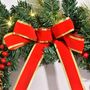 Voir la diapositive 4 : HOMCOM Couronne de Noël artificielle lumineuse - Décoration de Noël LED - Ø 60 cm 20 LED blanc chaud - décoration incluse