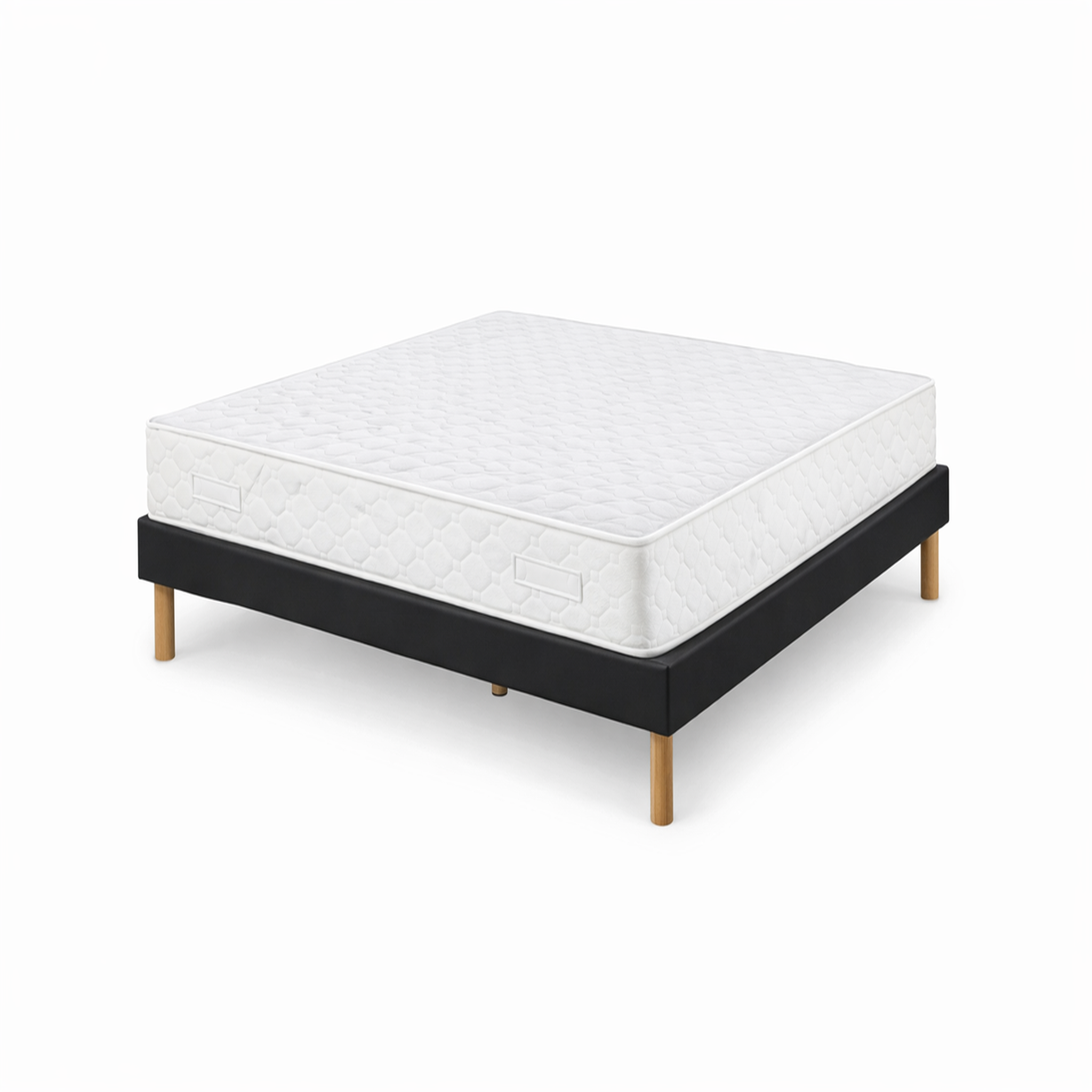 Voir la diapositive 2 : KING OF DREAMS Ensemble Sommier Tapissier et Matelas Soutien Très Ferme Haute