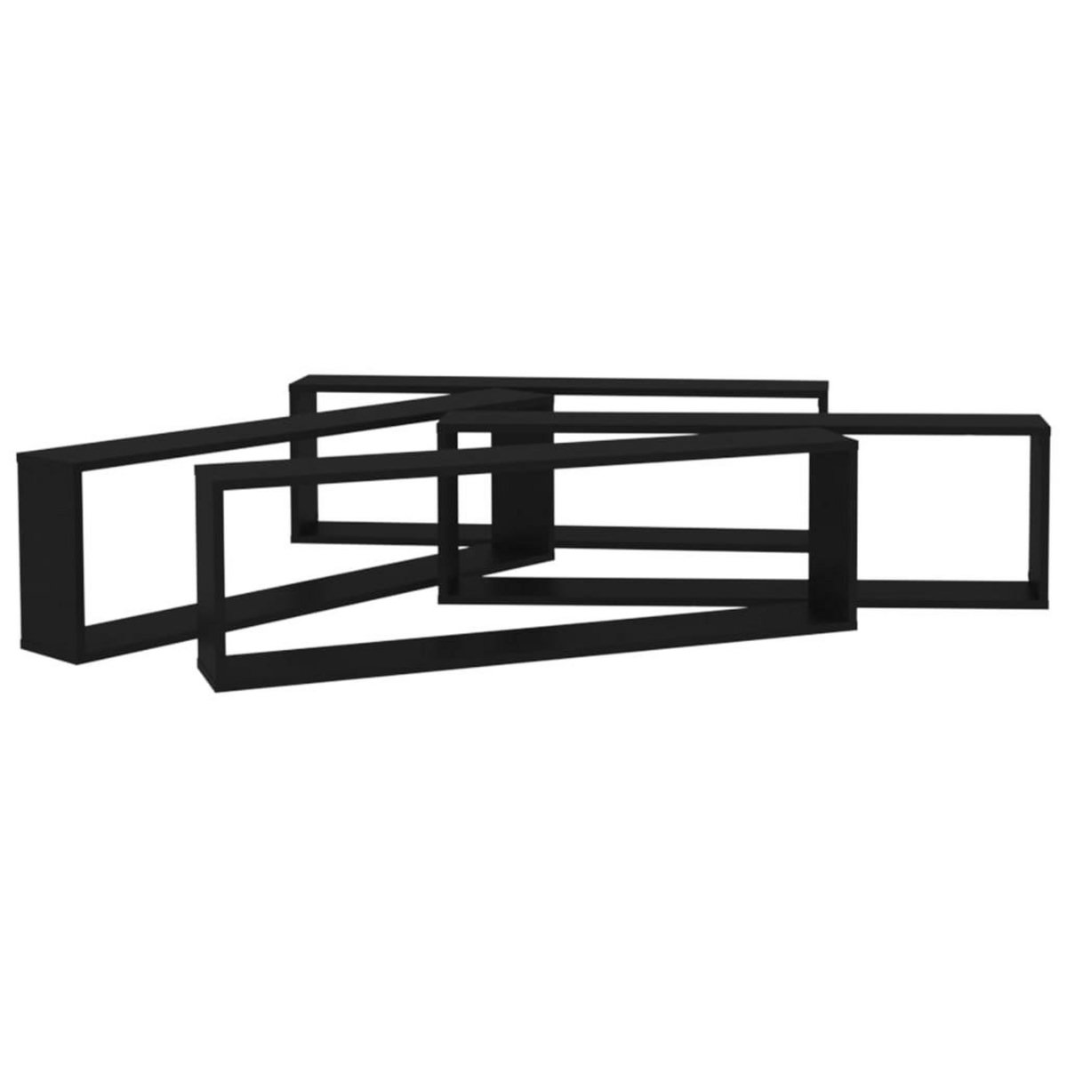 VIDAXL Etageres cube murales 4 pcs noir 100x15x30 cm bois d'ingenierie
