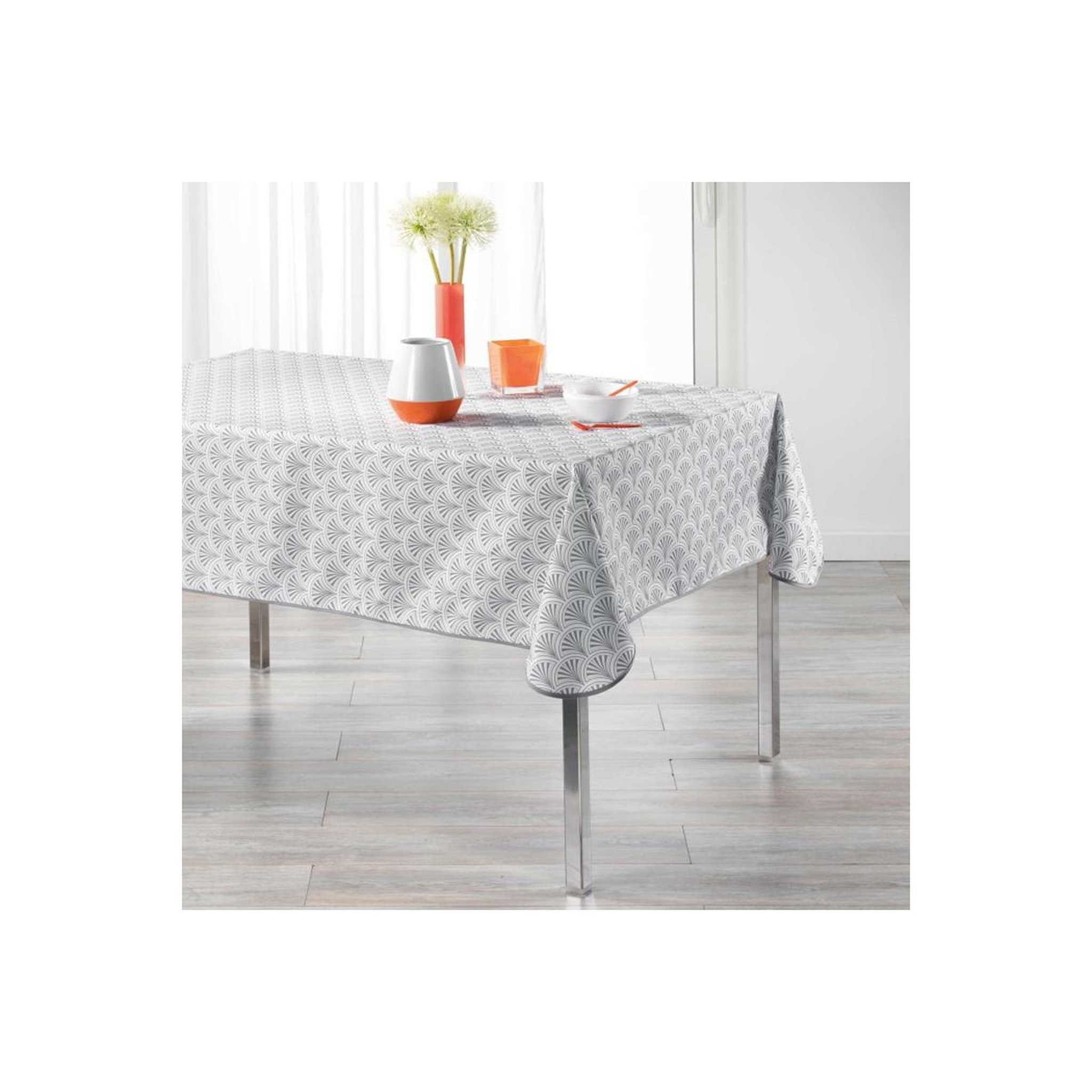 Douceur d'Intérieur Nappe rectangulaire imprimée  victory  150x240cm gris