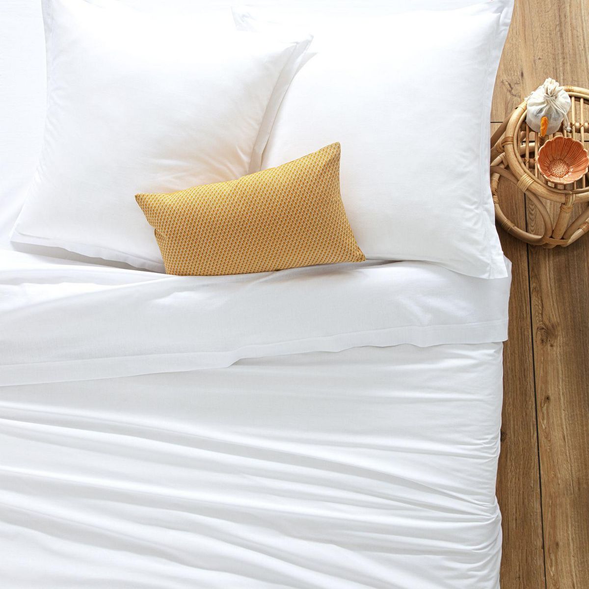 ATMOSPHERA Housse de couette 2 places en coton fermeture boutons