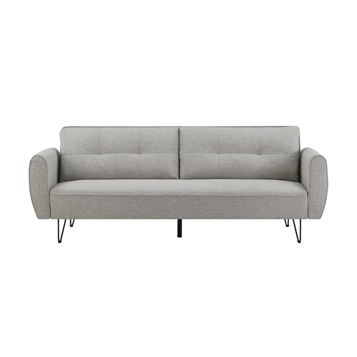 CONCEPT USINE Canapé design convertible 3 places en tissu gris clair SOHO