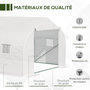 Voir la diapositive 4 : OUTSUNNY Serre tunnel de jardin dim. 5,93L x 3l x 2H m porte + 8 fenêtres enroulables acier galvanisé bâche PE haute densité blanc
