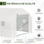 Voir la diapositive 4 : OUTSUNNY Serre tunnel de jardin dim. 5,93L x 3l x 2H m porte + 8 fenêtres enroulables acier galvanisé bâche PE haute densité blanc