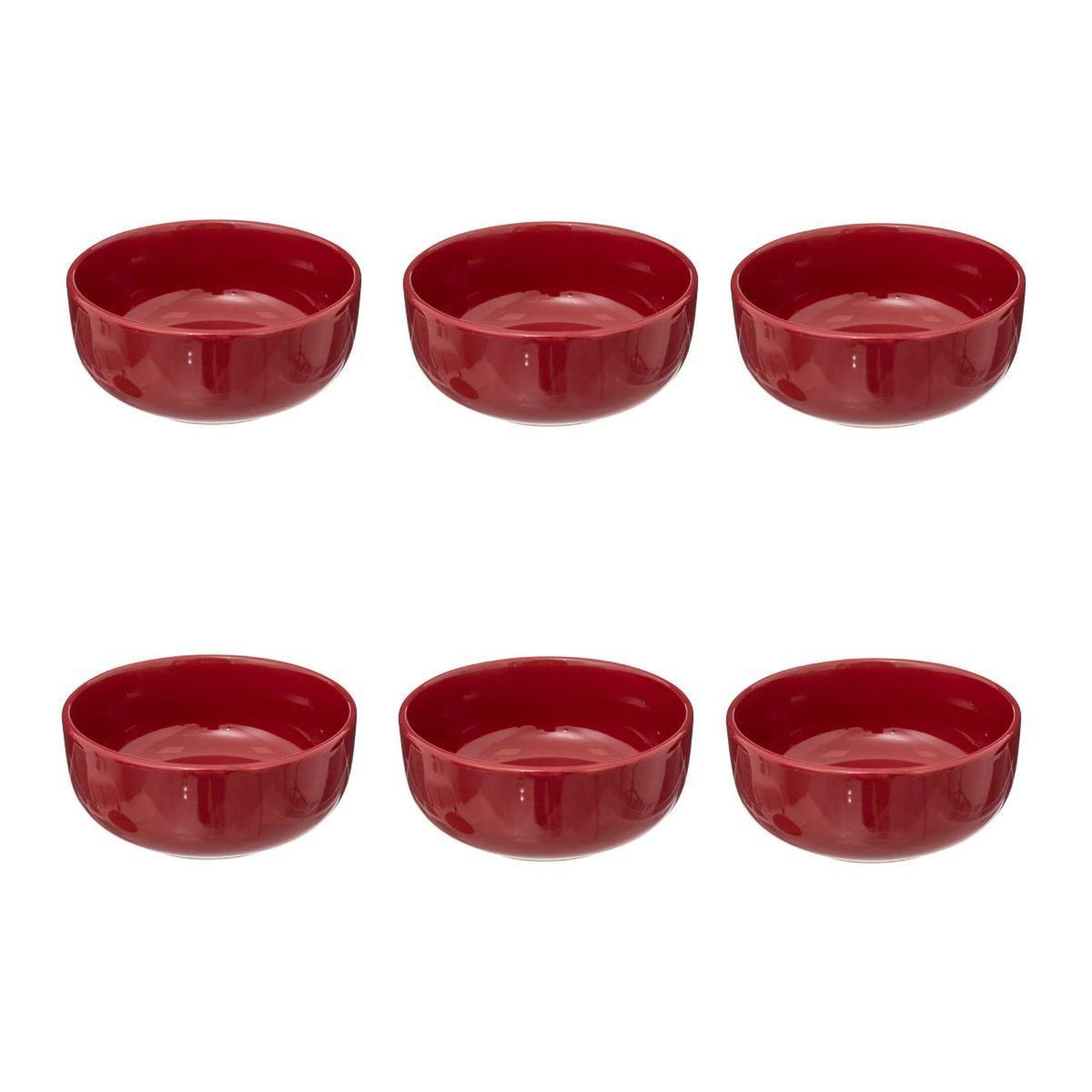 Voir la diapositive 1 : SECRET DE GOURMET Lot de 6 coupelles  marie  15cm rouge grenat