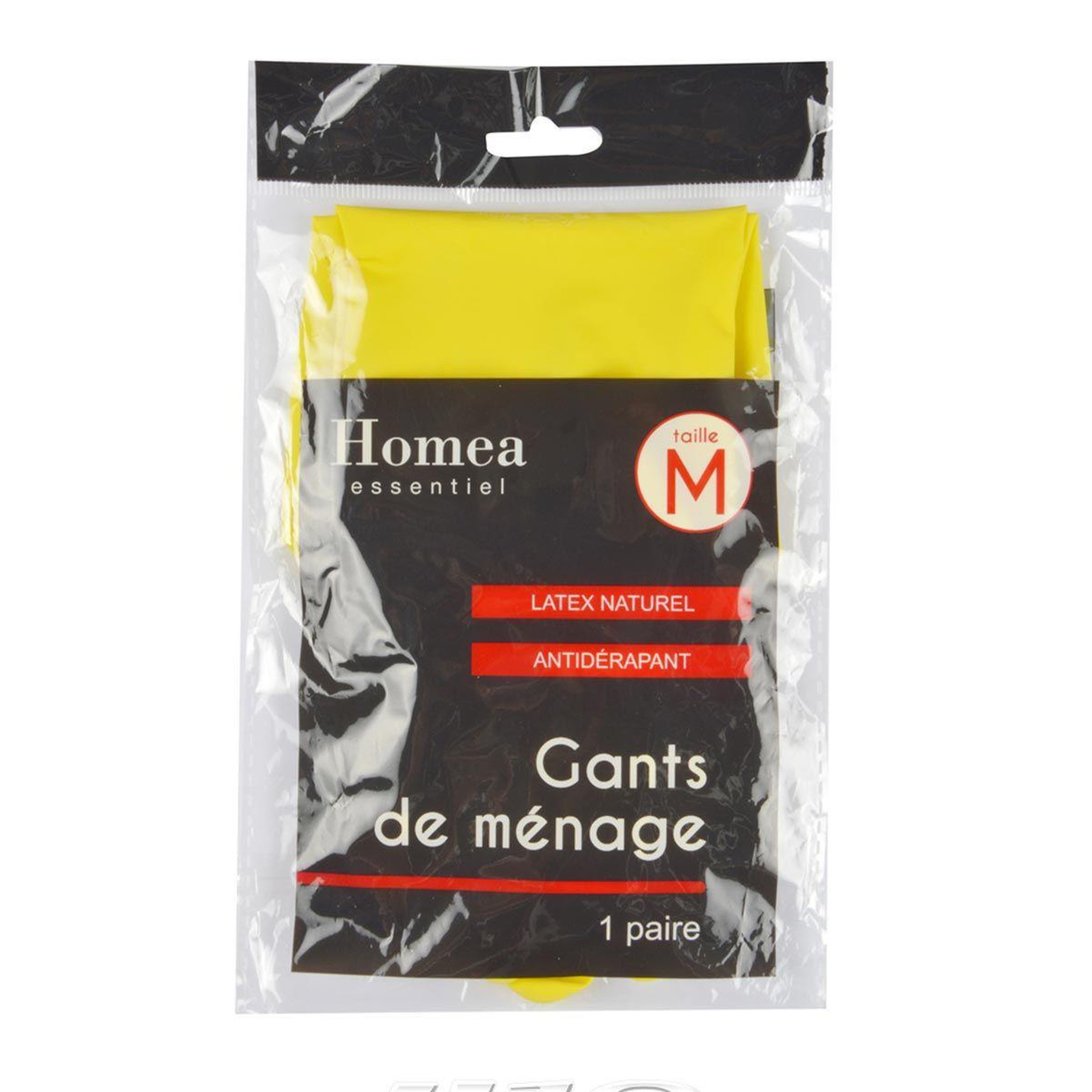 Voir la diapositive 2 : HOMEA Paire de gants de ménage  latex  taille m jaune