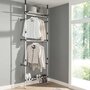 Voir la diapositive 5 : VIDAXL Systeme de garde-robe telescopique barres et etagere Aluminium