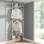 Voir la diapositive 5 : VIDAXL Systeme de garde-robe telescopique barres et etagere Aluminium