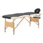 VIDAXL Table de massage pliable 4 zones Bois Noir et beige